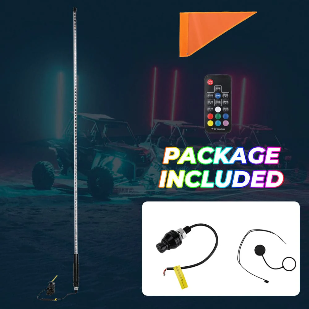 LED Whip Lights for ATV/UTV/RZR (5FT & RGB - 1PC) - Image 12