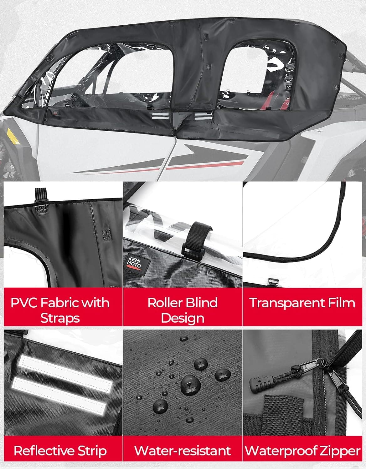 Soft Cab Enclosure Upper Doors for 2024+ Polaris RZR XP 4 1000 - Image 5