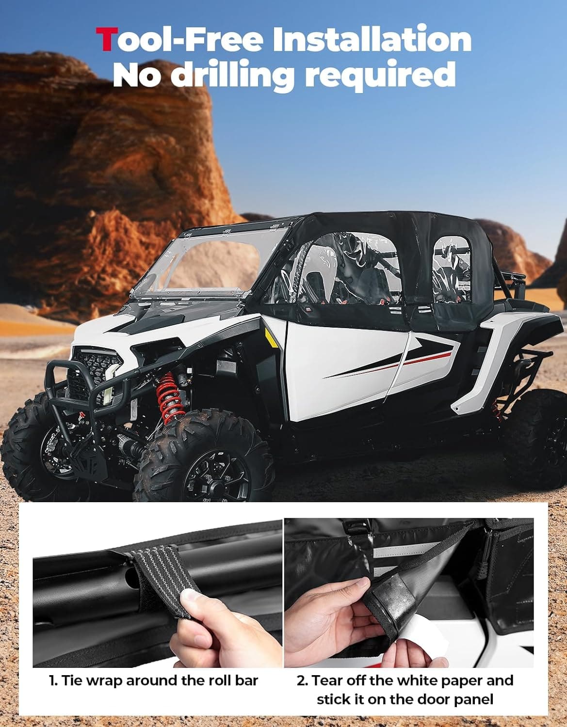 Soft Cab Enclosure Upper Doors for 2024+ Polaris RZR XP 4 1000 - Image 6