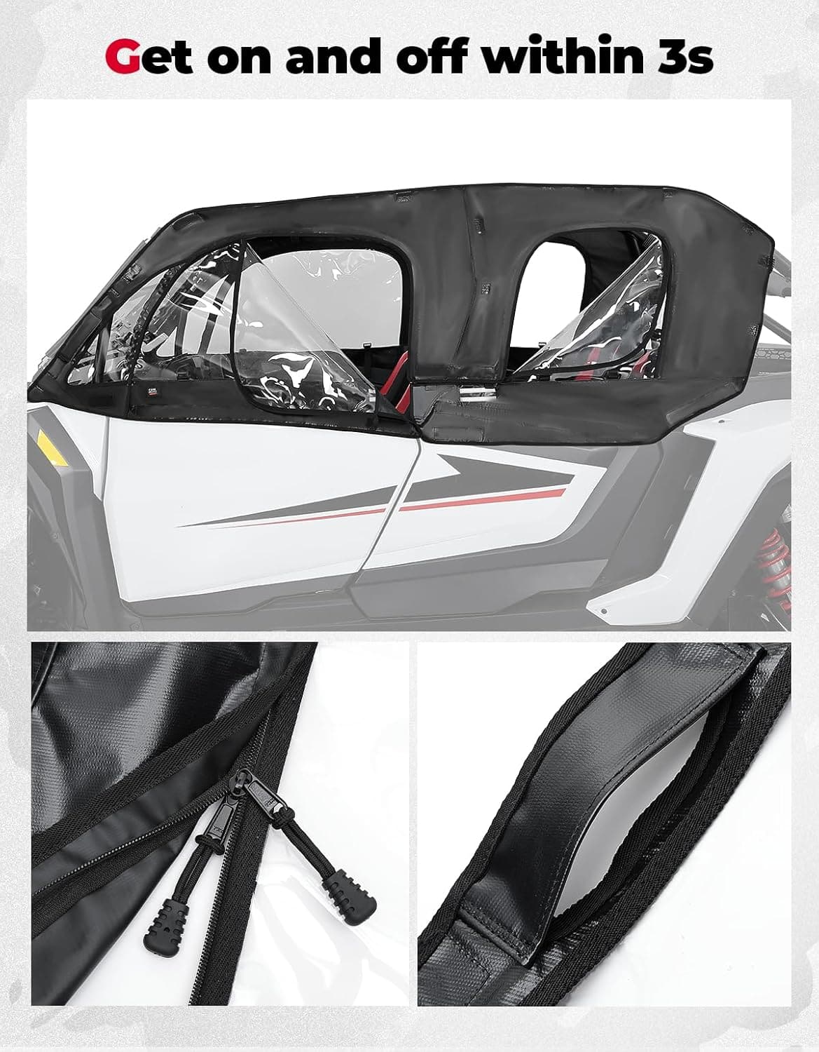 Soft Cab Enclosure Upper Doors for 2024+ Polaris RZR XP 4 1000 - Image 7